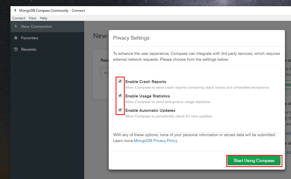 MongoCompassの開始_2