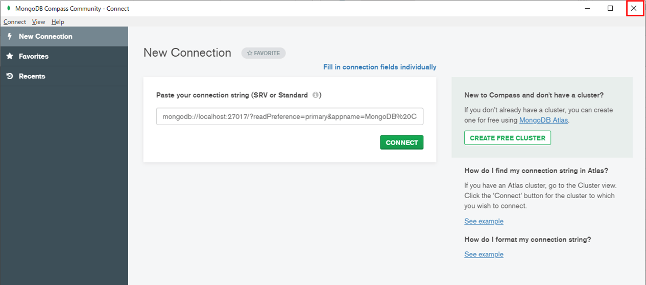 MongoCompassの開始_4