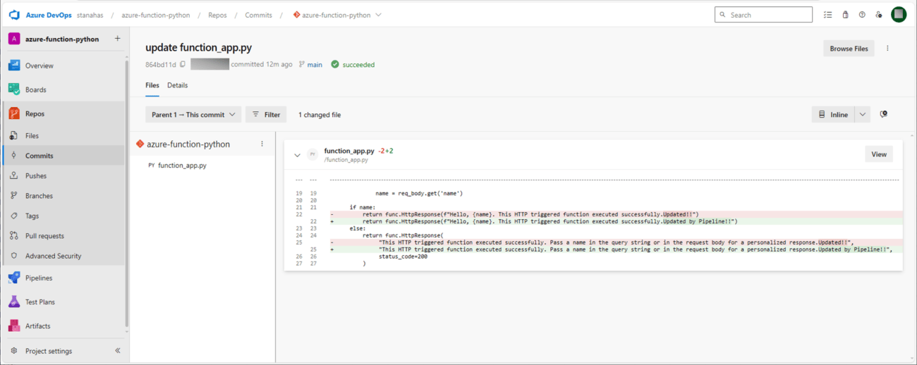 ソースコードの修正とAzure Pipelines動作検証_5_2